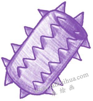 狼牙棒色鉛筆簡筆畫畫法步驟三