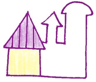 城堡色鉛筆簡(jiǎn)筆畫(huà)畫(huà)法步驟三