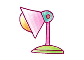 臺(tái)燈色鉛筆畫(huà)簡(jiǎn)筆畫(huà)