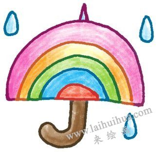 傘的色鉛筆簡(jiǎn)筆畫(huà)畫(huà)法步驟四