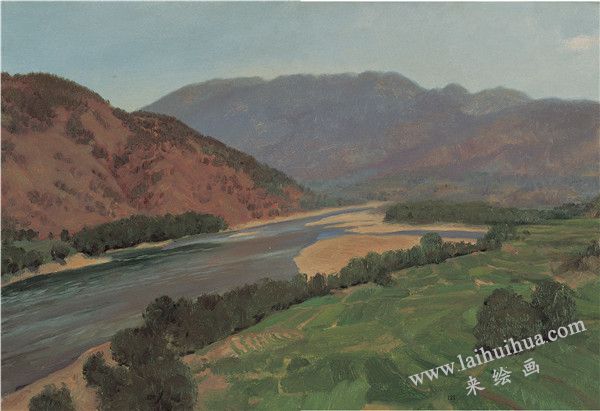 大河　布面油畫