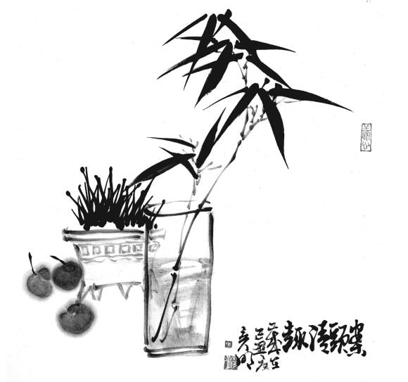 國(guó)畫竹子畫法步驟范例一