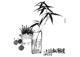 國畫竹子畫法步驟范例一