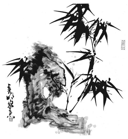 國(guó)畫竹子畫法步驟范例四