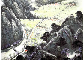 《長城腳下春意濃》山水畫
