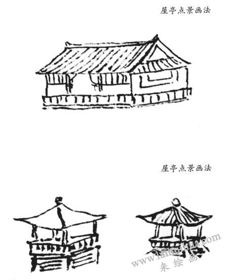 屋亭點(diǎn)景畫法