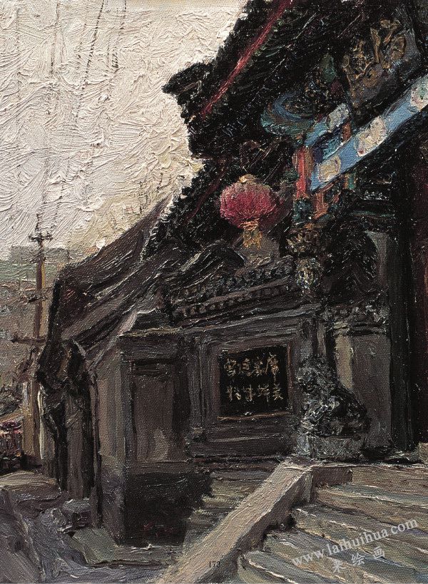 王府門頭　布面油畫