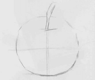 蘋(píng)果素描畫(huà)法步驟01