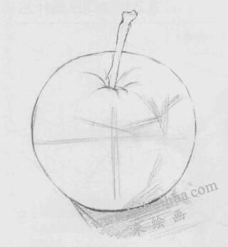 蘋(píng)果素描畫(huà)法步驟02