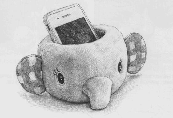 手機托素描