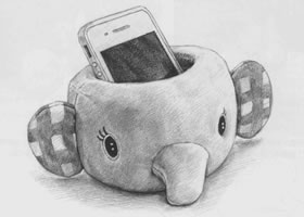 手機托素描
