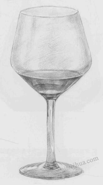 高腳杯素描畫法步驟04