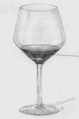 高腳杯素描畫法步驟05