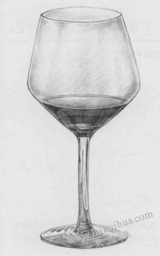 高腳杯素描畫法步驟07