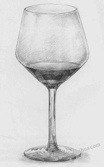 高腳杯素描畫法步驟08