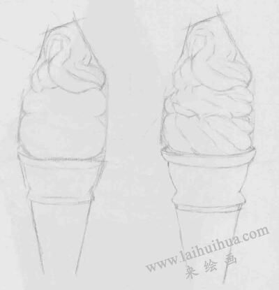冰激凌素描畫(huà)法步驟02
