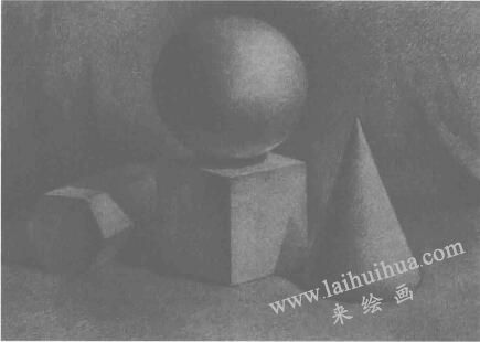 完成圖，多個(gè)幾何體素描