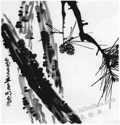 松樹(shù)畫法步驟04