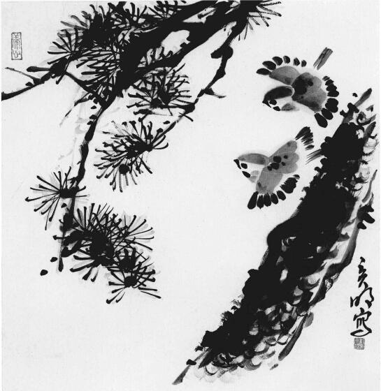 松樹畫法步驟范例練習(xí)（三）