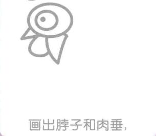 火雞的簡筆畫畫法步驟03：脖子和肉垂
