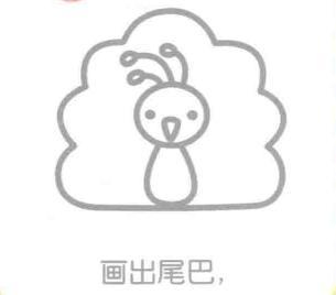 孔雀的尾巴，簡(jiǎn)筆畫