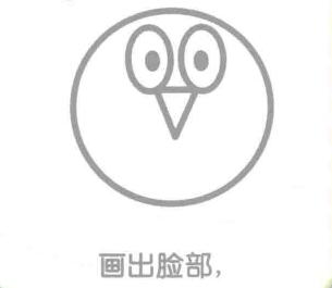黃鸝的簡筆畫畫法步驟02：臉部
