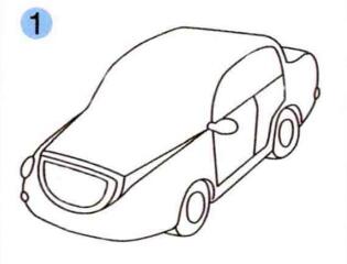 小轎車的畫法步驟01