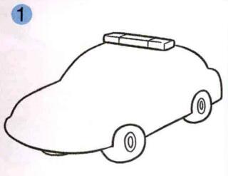警車的畫法步驟01