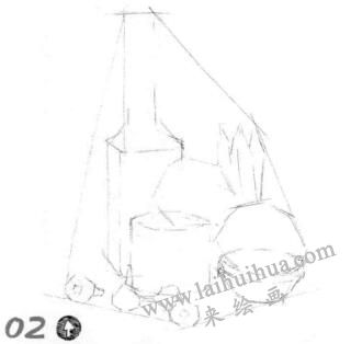 陽臺(tái)素描畫線稿步驟02