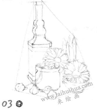 陽臺(tái)素描畫線稿步驟03