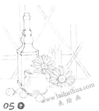 陽臺(tái)素描畫線稿步驟05