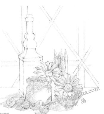 陽臺(tái)素描鋪色步驟01
