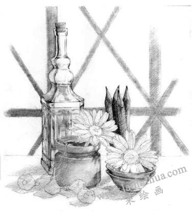 陽臺(tái)素描鋪色步驟05