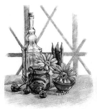 陽臺(tái)素描鋪色步驟09