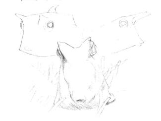 牛角魚(yú)素描鋪大色畫(huà)法步驟01