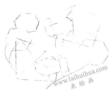 碟尾金魚素描畫線稿畫法步驟03