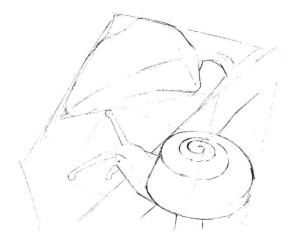蝸牛的素描畫線稿畫法步驟02