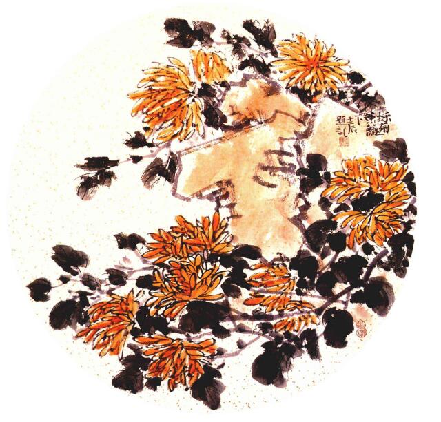 團(tuán)扇菊花的畫法步驟范例一