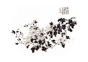 團扇菊花的畫法步驟范例三