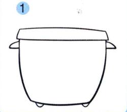 電飯鍋兒童畫(huà)畫(huà)法步驟01