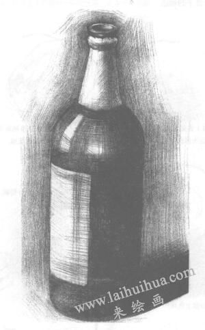 瓶子（酒瓶）的素描畫法步驟05