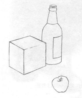 三個(gè)靜物組合素描畫法步驟02