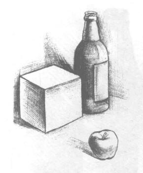 三個(gè)靜物組合素描畫法步驟03