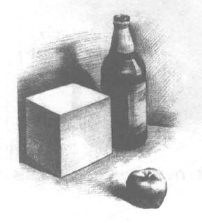 三個(gè)靜物組合素描畫法步驟04
