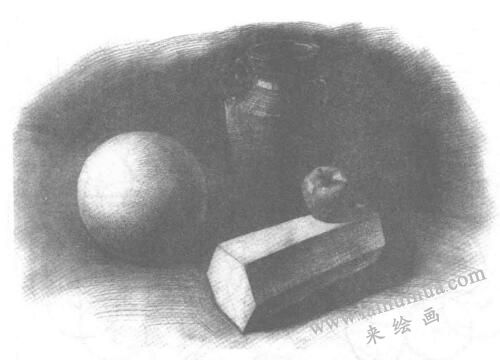 四個靜物組合素描畫法
