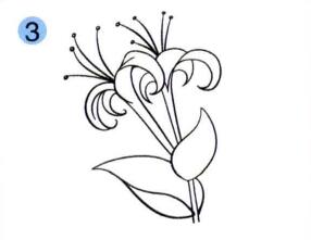 金銀花兒童畫(huà)畫(huà)法步驟03