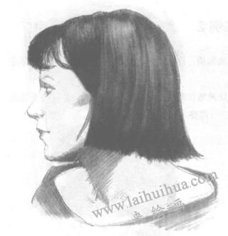 女性頭部素描繪制步驟03