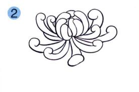 菊花的兒童畫(huà)畫(huà)法步驟02