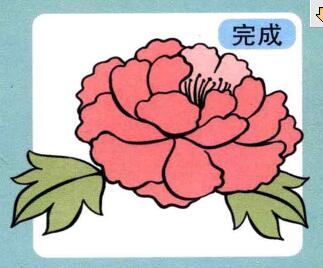 牡丹花兒童畫