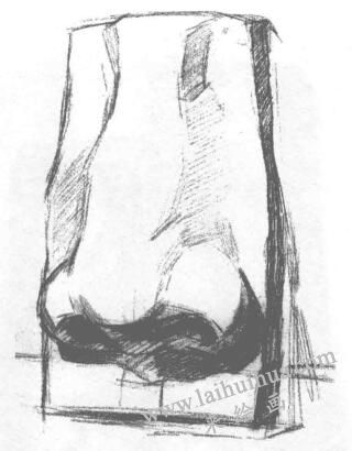 石膏鼻子素描畫(huà)法步驟02